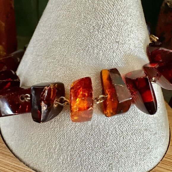 Vintage Genuine Amber Chunk Bracelet - Picture 3 of 9